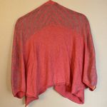 Lole Size SMALL Coral Pink Gray Cozy Elbow Sleeve Shrug Sweater Waterfall Front Photo 2