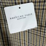 American Eagle Plaid Pinafore Dress M Brown Check Button Strap Mini Dress Photo 4