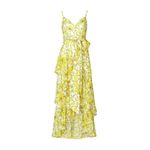 Badgley Mischka  Womens Floral Print Dress in Yellow 0 Long Gown Maxi Photo 7