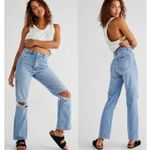 ROLLA'S Original Straight Leg City Worn G'Day Mate High Rise Distressed Jeans Blue Size 25 Photo 1