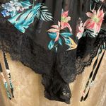INC  International Concepts Black Tropical Lace Chiffon Floral Lingerie Bodysuit, Photo 2