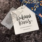 Kulani Kinis BNWT Navy Blue Floral Fleur Minimal Very Cheeky Bikini Bottom Sz S Photo 3