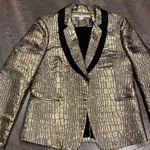 Diane Von Furstenberg  croc pattern gold Lame’ blazer Photo 5