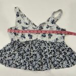 Hollister Blue White Floral Peplum Tank Top Women’s Small Sleeveless Summer Blou Photo 5