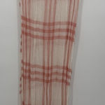 Charming Charlie  Pink & White Stripe Plaid Fringe Long Rectangle Scarf Preppy Photo 0