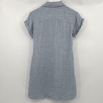 Faherty Hana 100% Linen Shirt Dress Blue Basket Weave Button Collared Size XS Photo 6