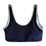 MAIYO Natalie Off Duty Bikini Top Sleeveless Scoop Neck Button Details Blue XS Photo 0