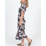 SALONI floral silk midi dress Red Size 4 Photo 4