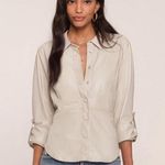 Heartloom Revolve Ivory Faux Leather Top with Open Lace-Up Back NWT XS Photo 0