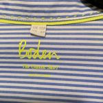 Boden The Classic shirt Button Down long sleeve woman size 6 Petite neon sequin Blue Photo 2
