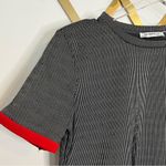 ZARA  Striped Jacquard Shirt Small Black Red Photo 4