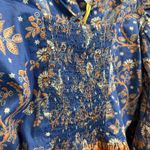 House of Harlow 1960 X Revolve Nastassia Boho Top S Cropped Floral Puff Sleeve Blue Photo 10