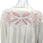 Butterfly by Matthew Williamson White Embroidered Button Up Shirt Top Size 16 Photo 3