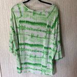 Erin London Green And White Tie Dye Bell Sleeve Top Size XXL Photo 1