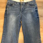 Democracy Mid Rise Bootcut Cropped Jeans Women Size 14 Blue Frayed Hem Photo 2