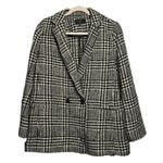 Talbots  Ladies Black/White Business Wool Blend Button Pea Coat Size 12 Petite Photo 0