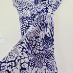 Rebecca Minkoff New Silk Lily Bloussant Blue Leopard Print Faux Wrap Dress 2 Photo 7
