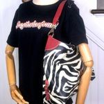 Dooney & Bourke Vintage DOONEY BOURKE Black & White Leather Zebra Stripe Shoulder Bag Photo 0