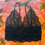 Cosabella y2k black lace vintage camisole tank top coquette bow trim Photo 1