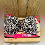 PINK - Victoria's Secret Victoria’s Secret Pink Wear Everywhere Push-Up Bra Leopard Animal Print 34C EUC Photo 1