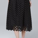 White House | Black Market  Black Lattice Pattern Lace Skirt women’s size 4 Photo 2