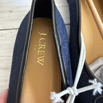 J.Crew NEW  Sz 7.5 Tina Cap Toe Denim Ballet Flat Shoes Blue Black Bow CG119 Photo 6
