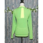 Kyodan  Ladies XS 1/4 Zip Athletic Top Green Yellow Striped Running Long Sleeve W Photo 9