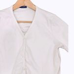 Brandy Melville Jessie White Crop Top Button Front Vneck S M Photo 3