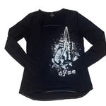 Athleta  Women's Size Large Black Long Sleeve Dyme Boxing &‎ Fitness Shirt Photo 0