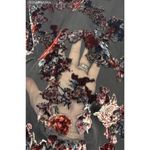 WHBM Black Floral Velvet Burnout Cold Shoulder Ruffle Photo 5