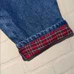 L.L. Bean jeans Denim lined flannel Red Plaid soft cozy warm vintage Cabincore Blue Size 8P Photo 2