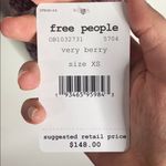 Free People Merry Go Round cropped sweater burgundy heather hue sz XS Photo 8