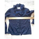 Malouf of Dallas Blouse Womens Long‎ Sleeve Black Dotted Ruffle Collar Top M Size M Photo 3