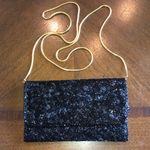 Valerie Stevens  Black & Gold Tone Vintage Seed Bead Beaded Evening Bag Clutch Photo 1