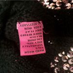 Betsey Johnson Vintage Y2K  Sequin Cardigan Sweater Black Pink-Silver Cropped Med Photo 7