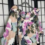 J.Crew Mercantile Floral Convertible Off The Shoulder Ruffle Top Purple Small Photo 9