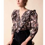 ST. ROCHE Hatfield Top in Floral Belladonna Print Organic Cotton Size 6 $285 Black Photo 2