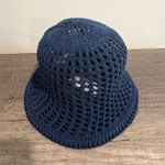 Navy Blue Crochet Bucket Hat by On 34th Photo 0