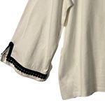 Rafaella  Womens Pullover Sweater Size XLP White Black Trim Boat Neck Cotton Photo 6