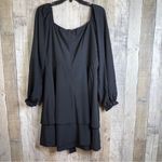 ZJCT Black Baby Doll Dress with Layers & Puff Sleeves Wear On or Off Shoulders Size XL Photo 1