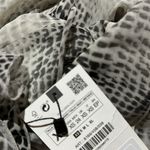 ZARA NWT  RUFFLED ANIMAL PRINT RUFFLE BLOUSE XS Photo 3