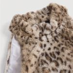 Leopard Print Faux Fur Tank Top Brown Size M Photo 2