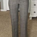 Ann Taylor Grey, brown, blue, green plaid slack pants with the cutest button detailing Photo 1