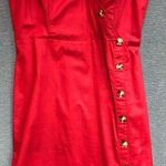 EXPRESS Xpress large red dress with cross bodice and side buttons Photo 0