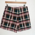 Pink Lily  Green Pink Tan White Zip And Hook Closure Plaid Tweed Skort Photo 3