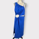 Walter Baker Ryanne Dress Women's XL Blue Asymmetric Cutout Bodycon Midi Photo 2