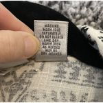 Chico's  3 US Size XL Button Shirt Top White Black Short‎ Sleeve Linen Geometric Photo 5