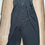 Athleta  Black V Neck Sleeveless Jumpsuit Wide Leg Crop 3X Plus‎ Size Photo 0