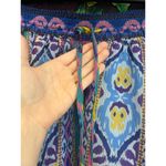 ZARA High Waisted Lined Mini Skirt Boho Aztec Royal Blue Swing Asymmetric M NWT Photo 4