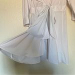 Eloquii White Ruffled Tie Waist Wrap Style Shirt Dress Long Sleeve Bridal 22 Photo 7